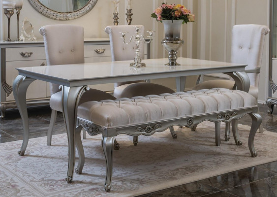 Stołek Siedziba Ławki Design Włókienniczy Materiał Ławka do salonu luksusowa Chesterfield
