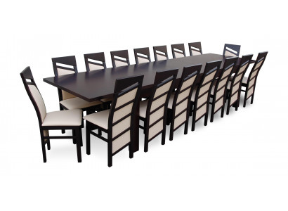 Design jadalnia Ustaw Krzesło Zestaw Tabela + 12 Krzeseł Zestawy Jadalnicze stoły Drewno