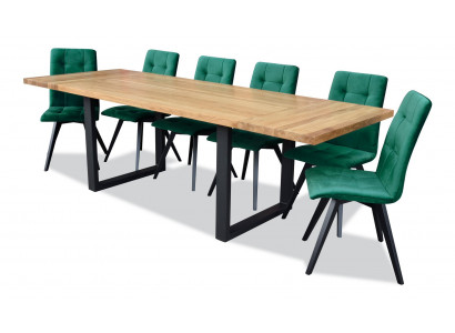 Design Ess Pokój Krzesło Zestaw Metalowe stoły Fotel 6x Krzesła Tabela Ustawić 7-częściowa.