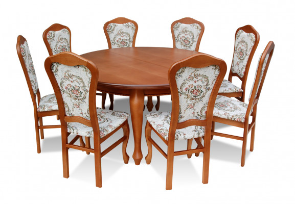 Klasyczny Okrągły Okrągły Tabela Drewno Design jadalnia stoły + 8 Krzesła