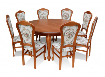 Klasyczny Okrągły Okrągły Tabela Drewno Design jadalnia stoły + 8 Krzesła