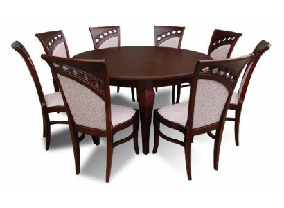 Stół obiadowy + 8 Krzesła jadalnia Zestaw Dining Group Okrągły Okrągły Tabela stoły Nowość