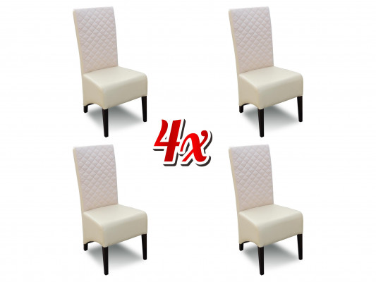 Grupa 4xChair Set Krzesła Ustawić Skóra Design Nowa Tapicerowana jadalnia Krzesła