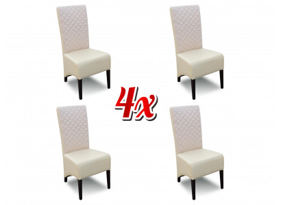 Grupa 4xChair Set Krzesła Ustawić Skóra Design Nowa Tapicerowana jadalnia Krzesła
