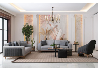 Luksusowy Zestaw sofowy 3+2+1 Nowoczesna Kanapa Sofa Podkładka Design Lounge Meble