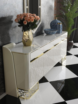 Kredens Luksusowy Nowoczesny Design Salon Wysokiej Jakości Meble Kredens Lustro 2-częściowe