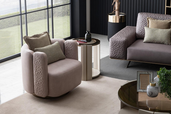 Stylowy Fotel Salon Różowy Nowoczesne Drewno Couch Lounge Club Meble