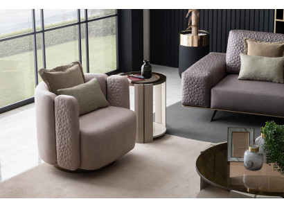 Stylowy Fotel Salon Różowy Nowoczesne Drewno Couch Lounge Club Meble
