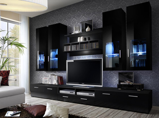 Kompletna jednostka ścienna Nowoczesny Design Meble do Salonu Półki Stojak TV