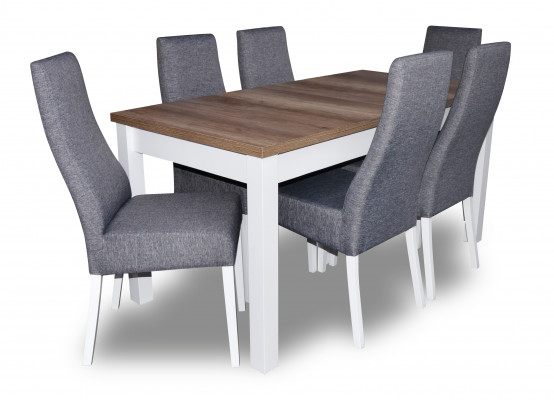 Design Tabela + 6 Krzesła jadalnia Ustaw Krzesło Zestaw stoły do ​​jadalni