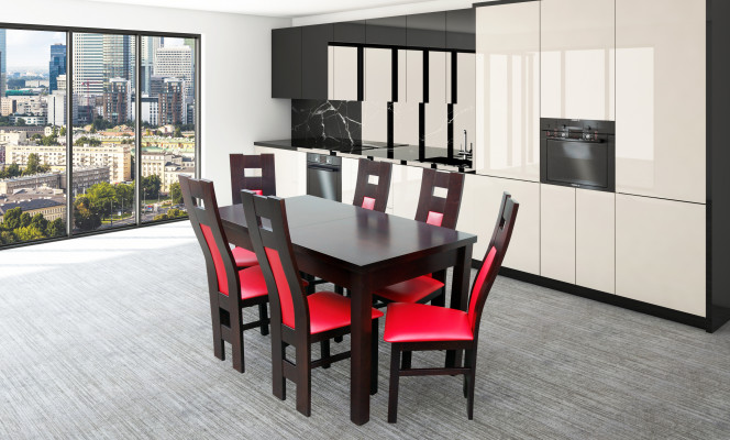 Design jadalnia Ustaw Krzesło Zestaw Tabela + 6 Krzesła zestawów jadalnianych stoły