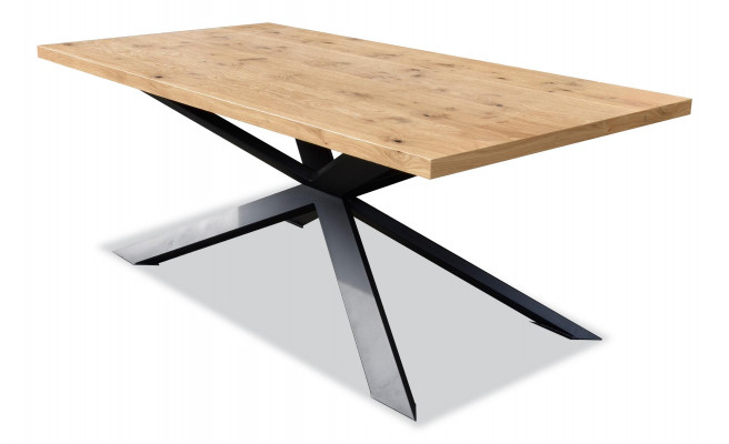 Stół obiadowy Design Tabela Drewno Stal nierdzewna Nowoczesny salon jadalnia