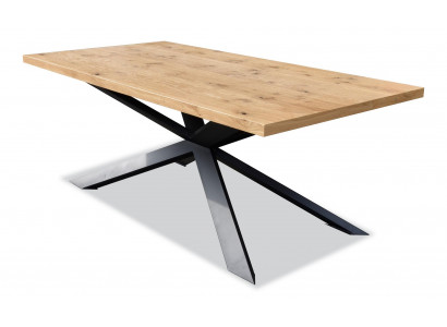 Stół obiadowy Design Tabela Drewno Stal nierdzewna Nowoczesny salon jadalnia