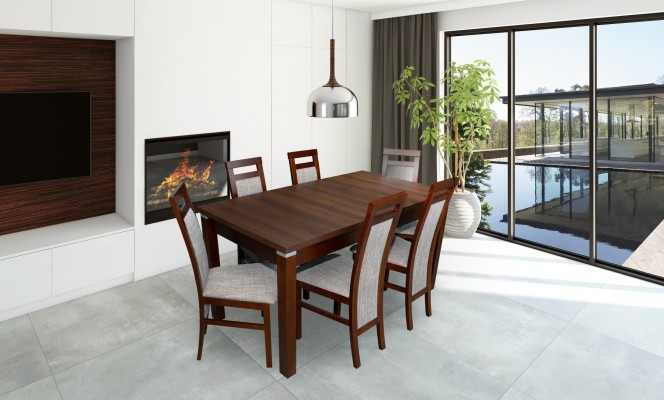 Tabela + 6 Krzesła Design jadalnia Ustaw Krzesło Zestaw zestawów stołowych do jadalni