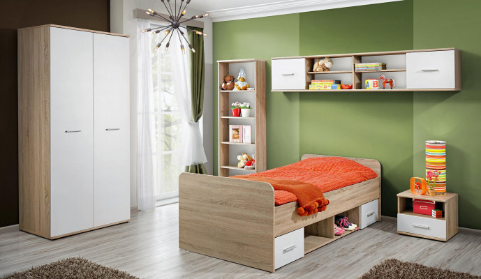 Kompletny komplet żłobek Stolik nocny Designerskie Łóżko Modern Szafa Meble