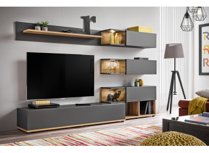 Luksusowa jednostka ścienna półka ścienna Półka salon stojak TV Modern Drewno Designer