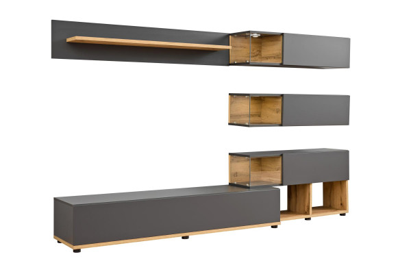 Luksusowa jednostka ścienna półka ścienna Półka salon stojak TV Modern Drewno Designer