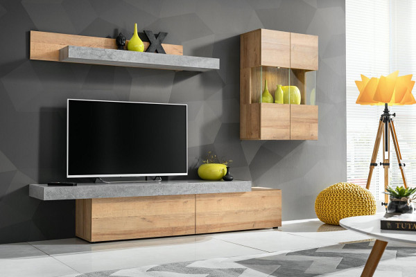 Pokój dzienny Jednostka ścienna Nowoczesny Designerski stojak na TV Szafka wisząca Nowość