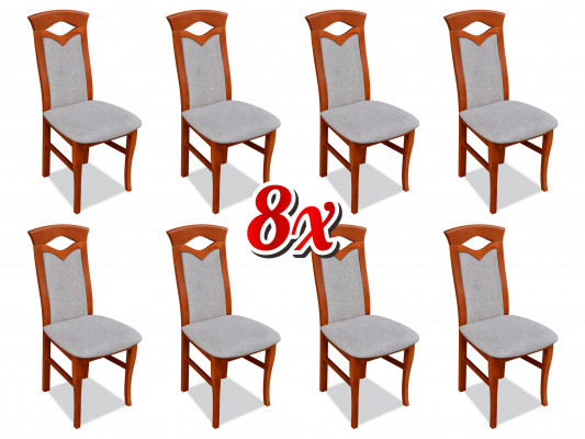 Krzesło do jadalni Drewno Podkładka Krzesła Gastro jadalnia 8x Solidne drewno Fotel Meble