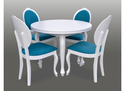 Klasyczny Okrągły Okrągły Tabela Drewno Design jadalnia stoły + 4 Krzesła