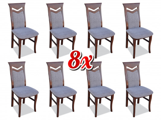 Designerskie Drewno Podkładka Krzesła Gastro jadalnia Materiał Zestaw 8x Fotel Włókienniczy Krzesło