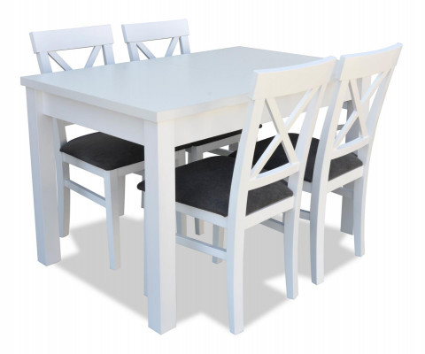 Design Drewno jadalnia Zestaw Tabela 4x Lehn Krzesła Zestaw Ustawić Podkładkę 5-częściową Lehn