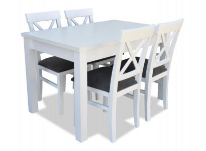 Design Drewno jadalnia Zestaw Tabela 4x Lehn Krzesła Zestaw Ustawić Podkładkę 5-częściową Lehn