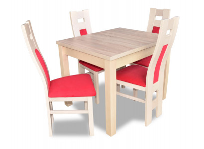 Design jadalnia Zestaw Ustaw 5-częściowy Drewno Meble Kredens 4x Krzesło Tabela Grupy Nowość