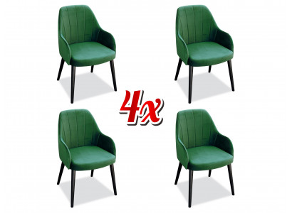 Kuchnia Krzesła Elegancka jadalnia Materiał Nowy Zestaw 4x Fotel Krzesło Design Drewno Włókienniczy