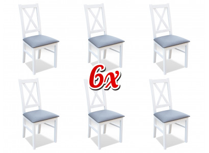 Zestaw Drewno Włókienniczy Fotel 6x Krzesła Dining Group Design Jadalnia Pokój Krzesło Solid Drewno