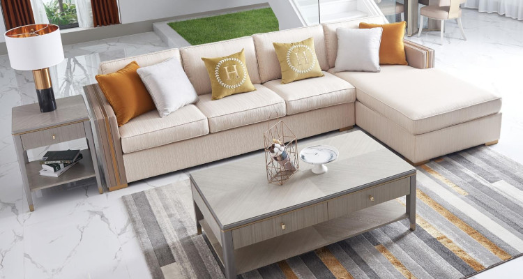 Narożnikowa kanapa Włókienniczy Narożnik Żywy krajobraz Design Sofa Kanapa Włochy Kanapy