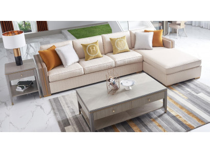 Narożnikowa kanapa Włókienniczy Narożnik Żywy krajobraz Design Sofa Kanapa Włochy Kanapy