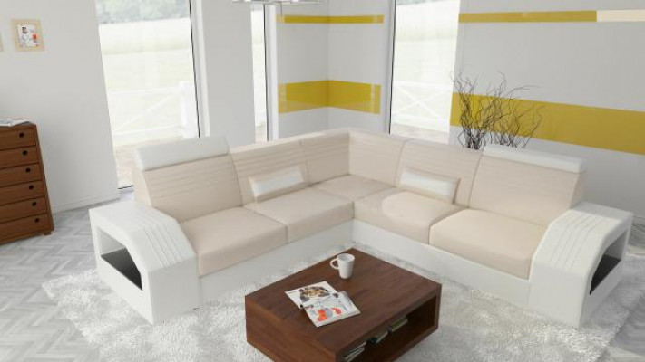 Designerska Sofa Kanapa Narożnikowa kanapa Skóra Materiał Włókienniczy Podkładka Ustawić Żywy krajobraz