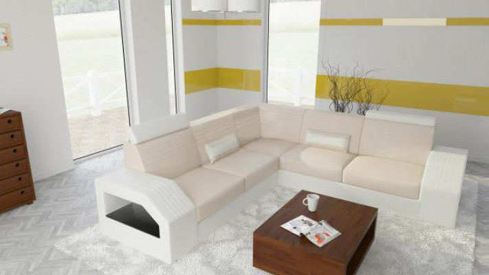 Designerska Sofa Kanapa Narożnikowa kanapa Skóra Materiał Włókienniczy Podkładka Ustawić Żywy krajobraz
