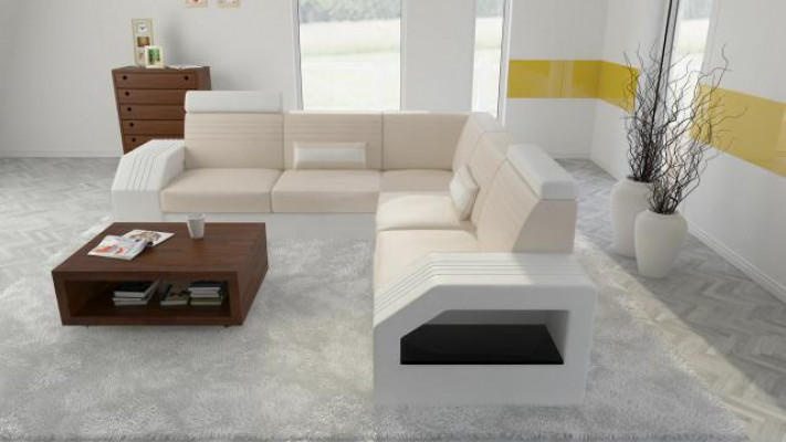 Designerska Sofa Kanapa Narożnikowa kanapa Skóra Materiał Włókienniczy Podkładka Ustawić Żywy krajobraz