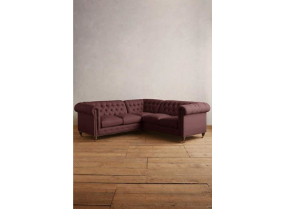 Chesterfield Narożnikowa kanapa Couch Designer Podkładka Narożnik Włókienniczy Sofa Ustawić 1013-14