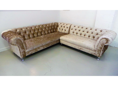 Chesterfield Narożnikowa kanapa Kanapa Podkładka Nowa Ustaw Sofa Narożnik Skórzana Sofa Włókienniczy