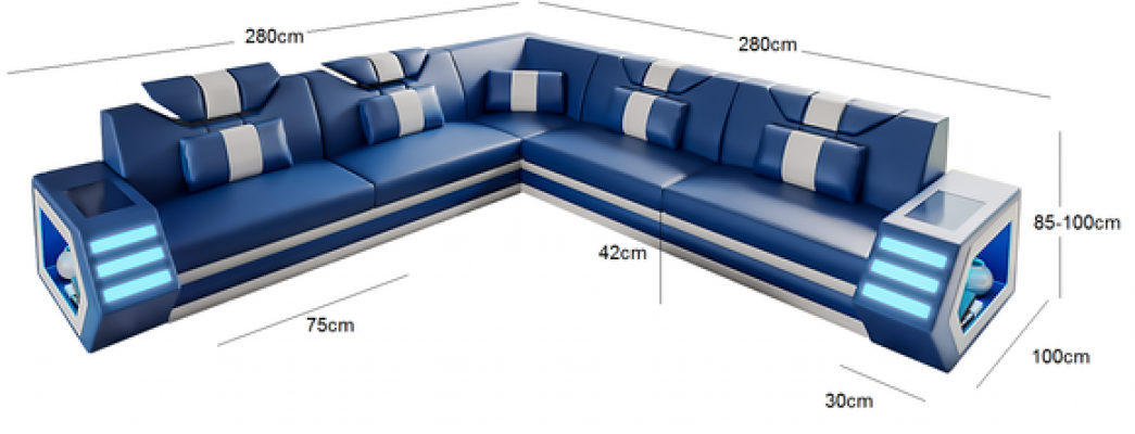 Żywy krajobraz Skórzana sofa kanapa Podkładka Narożnikowa kanapa Zestaw wypoczynkowy Sofa Big XXL