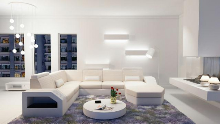 Designerska Sofa Narożnikowa kanapa Skóra Materiał Włókienniczy Podkładka Ustawić Żywy krajobraz