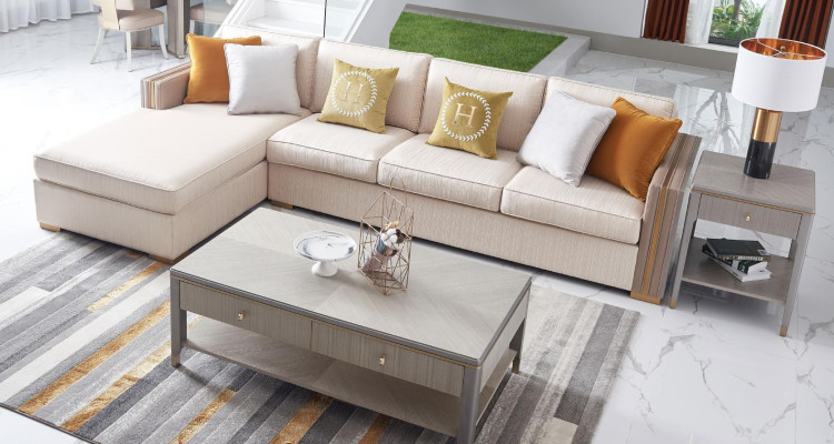 Narożnikowa kanapa Włókienniczy Narożnik Żywy krajobraz Design Sofa Kanapa Włochy Kanapy
