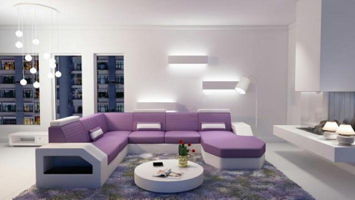 Designerska Sofa Narożnikowa kanapa Skóra Materiał Włókienniczy Podkładka Ustawić Żywy krajobraz Nowy