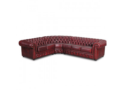 Narożnikowa kanapa Sofa Kanapa Podkładka Zestaw narożny Narożnik Chesterfield 100% Skóra