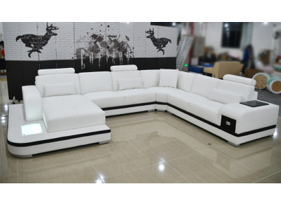 Design Skórzana Sofa Sofa Nowoczesna Podkładka Skóra Narożnikowa kanapa Kanapa Włókienniczy Żywy krajobraz