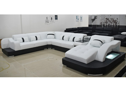 Sofa skórzana Sofa Modern Skóra Żywy krajobraz Design Narożnikowa kanapa Couch Włókienniczy Podkładka