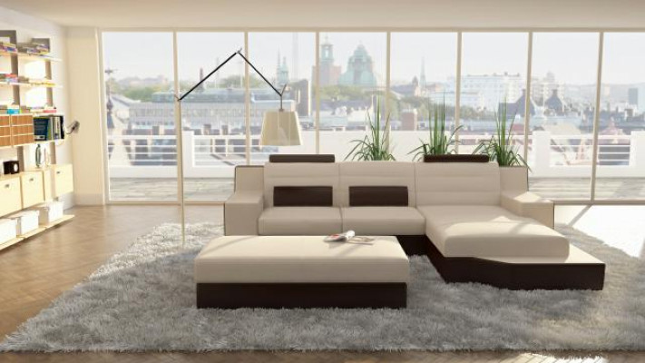 Projektant Narożnikowa kanapa Skóra Włókienniczy Podkładka Ustawić Sofa Couch Żywy krajobraz