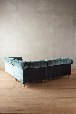 Narożnikowa kanapa Chesterfield Sofa Skórzana Sofa Kanapa Włókienniczy Materiał Podkładka Narożnik Nowość
