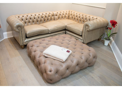 Skórzana sofa Narożnikowa kanapa Sofa Kanapa Podkładka Chesterfield Zestaw narożny Ustawić Narożnik Nowość