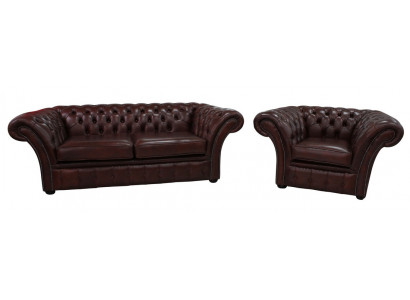 Chesterfield Couch Podkładka Siedziba Zestaw sofowy Sofa Couch Ustawić 2+1