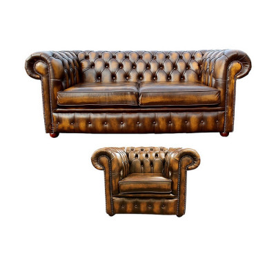 Chesterfield Decor Sofa Kanapa Podkładka Skóra Włókienniczy Zestaw sofowy 2+1 Podkładka