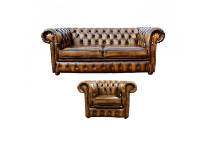 Chesterfield Decor Sofa Kanapa Podkładka Skóra Włókienniczy Zestaw sofowy 2+1 Podkładka